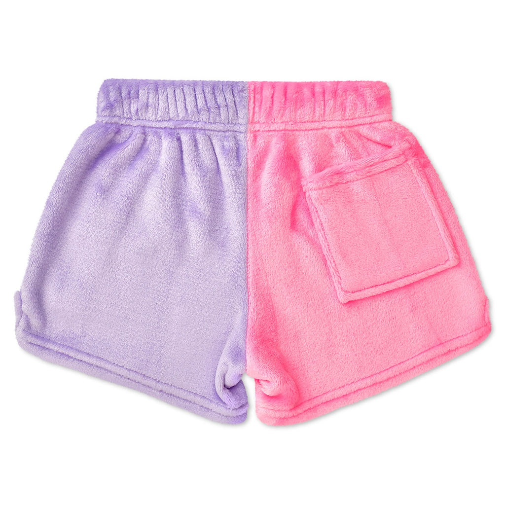 Groovy Smiles Color Block Plush Shorts