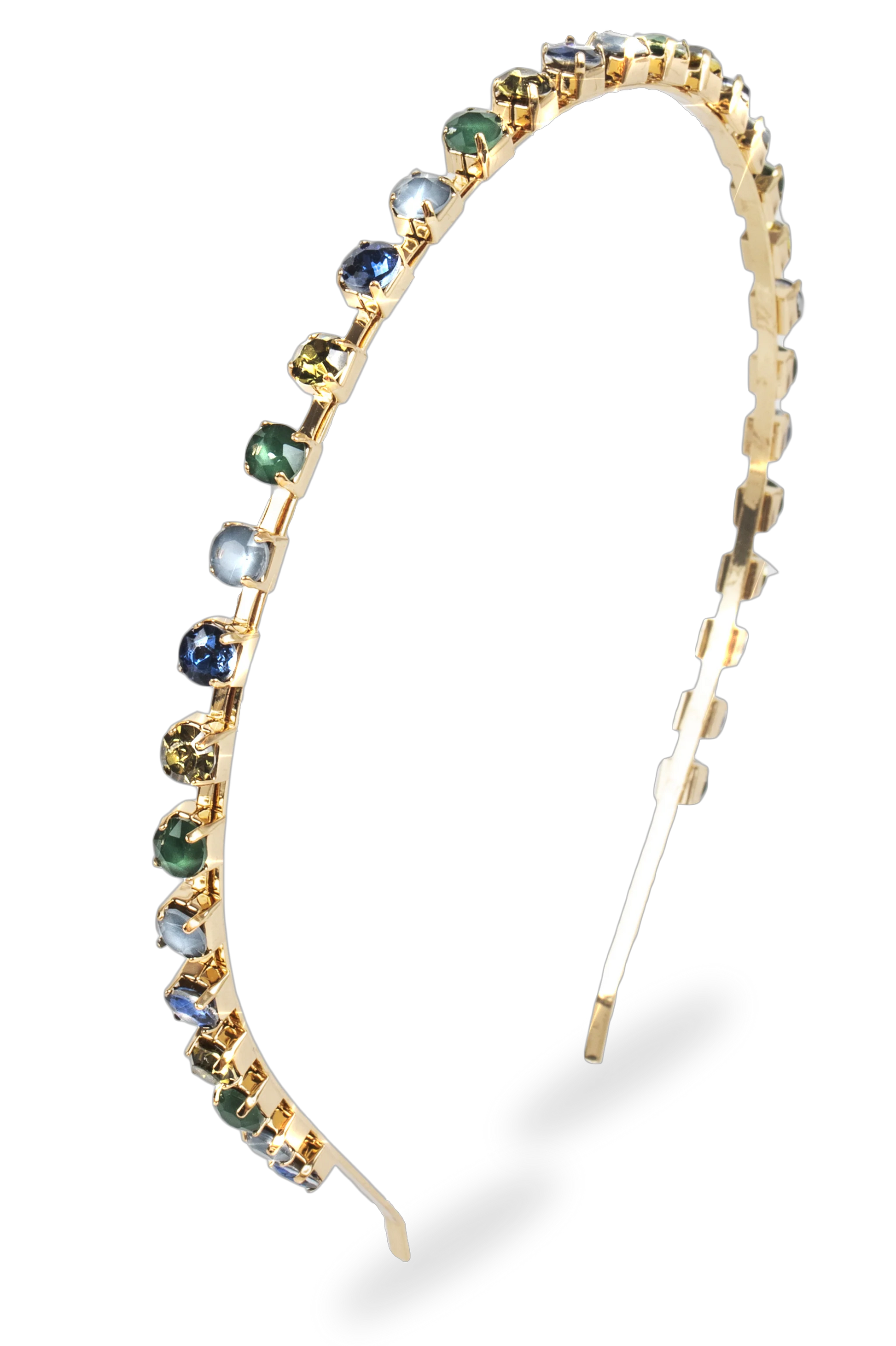 Skinny Crystal Headband | Teal Multi