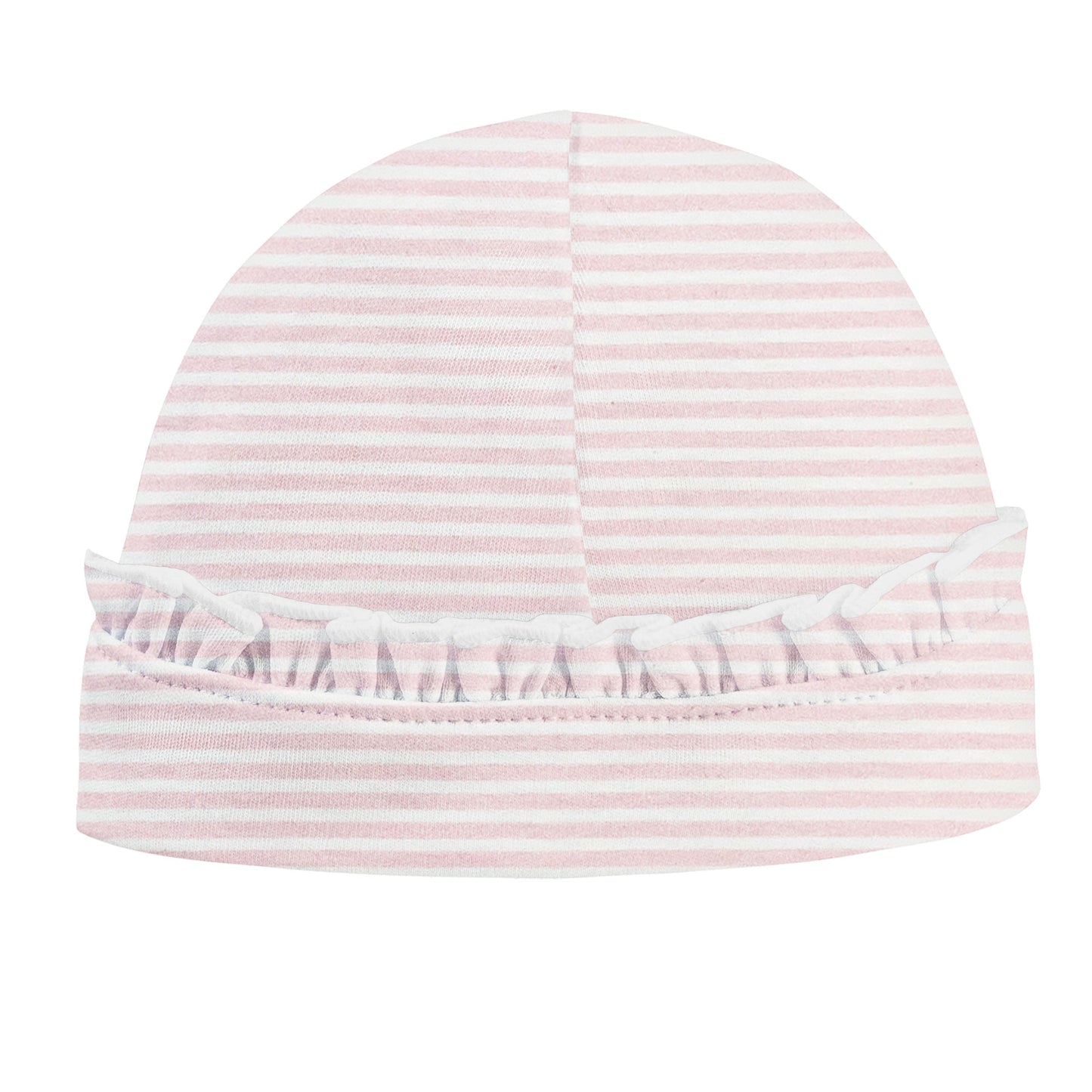 Printed Ruffle Hat | Pink Stripes