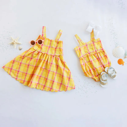 Hadley Dress | Seashell Plaid
