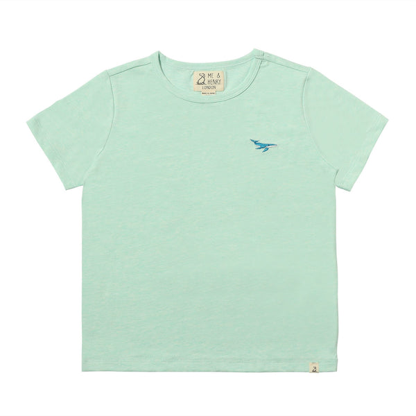 Marine embroidered Tee | Blue Whale