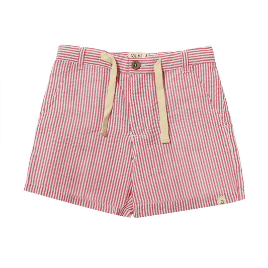 Crew Woven Shorts | Red + White Seersucker