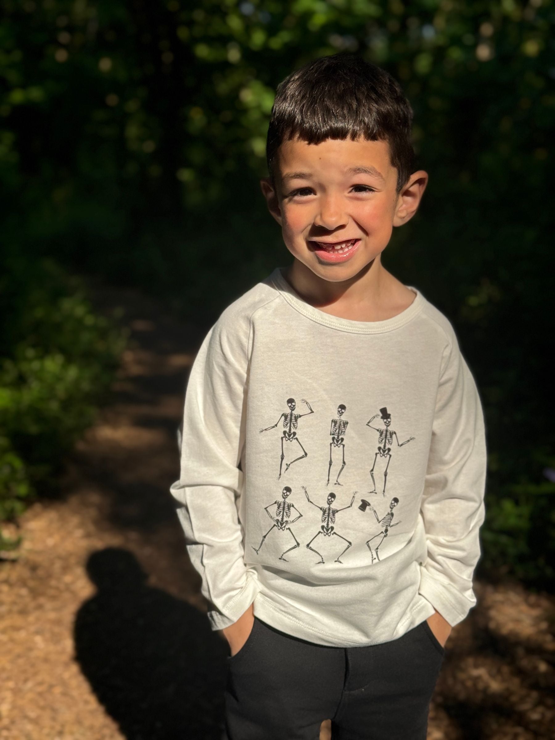 Raglan Printed Tee | Multi Skeleton