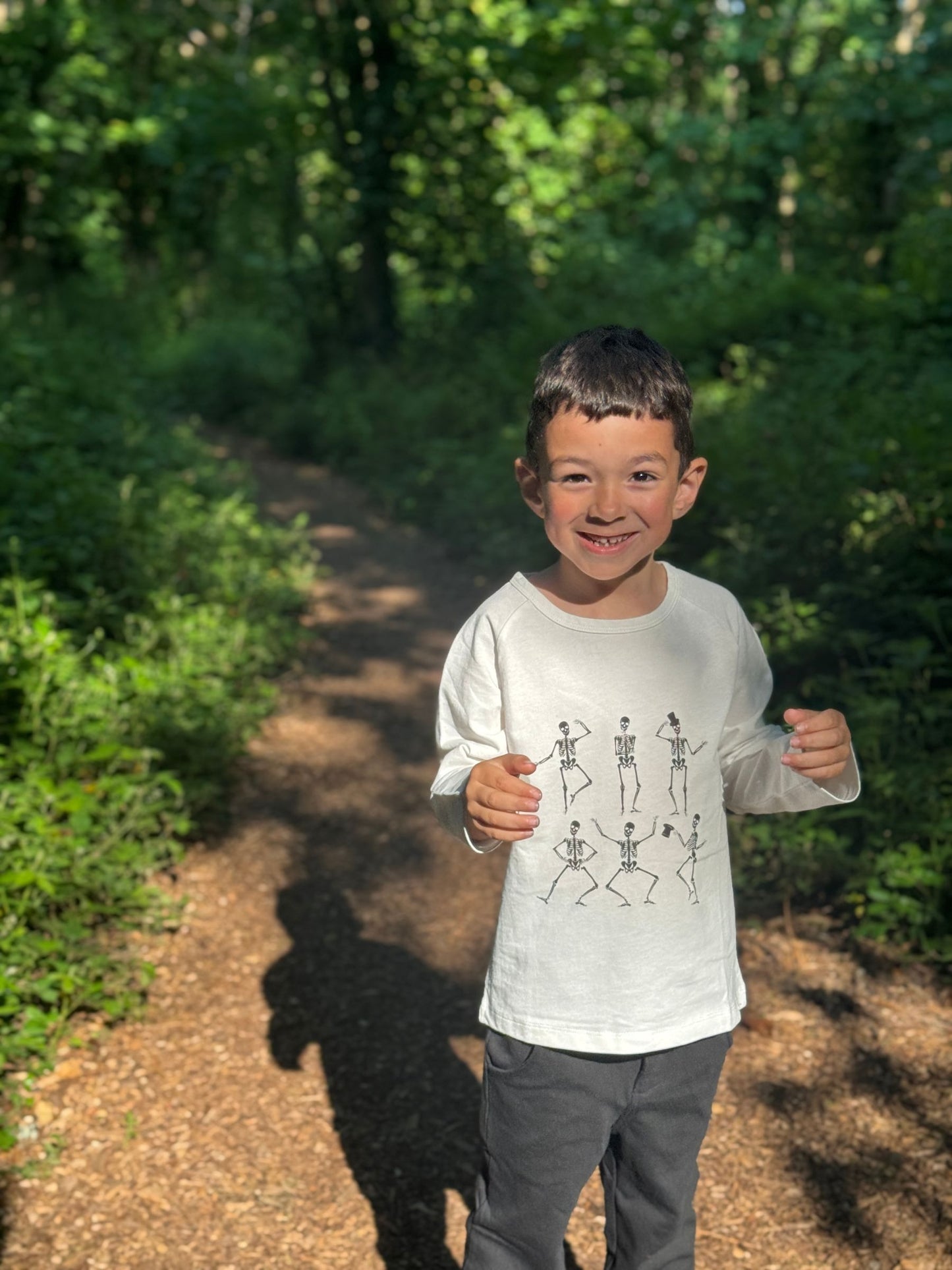Raglan Printed Tee | Multi Skeleton