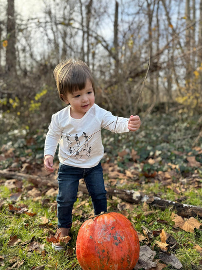 Raglan Printed Tee | Multi Skeleton