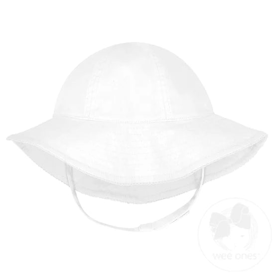 Reversible  Moonstitch Edge Sun Hat | White