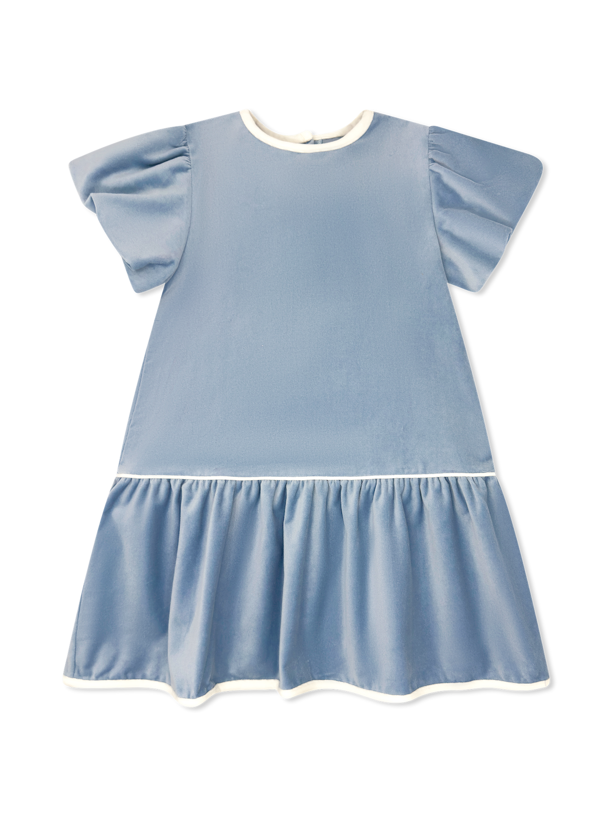 Harper Dress | Beaufort Blue Velvet, Winter White Velvet