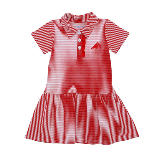 Megaphone Polo Dress | Red Stripe