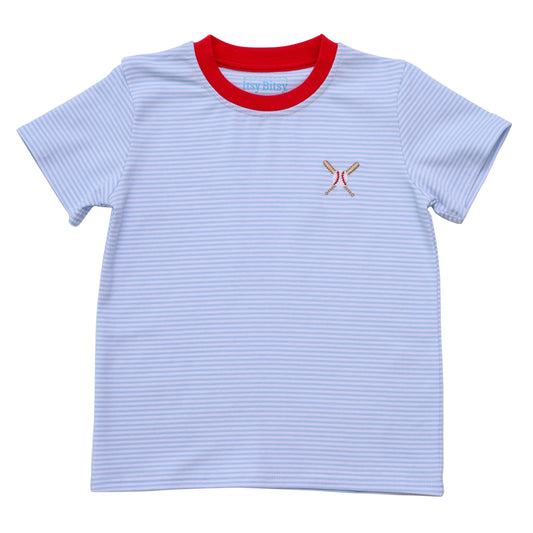 Baseball T-Shirt | Light Blue Stripe
