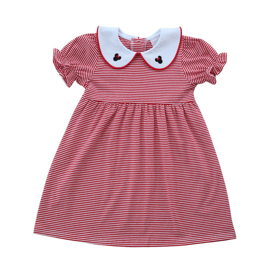 Collared Mouse Dress | Red Stripe