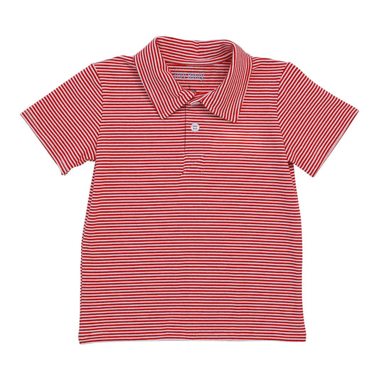 Knit Polo | Red Stripe