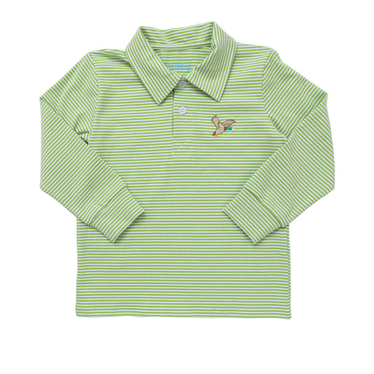 Duck Embroidered Long Sleeve Polo