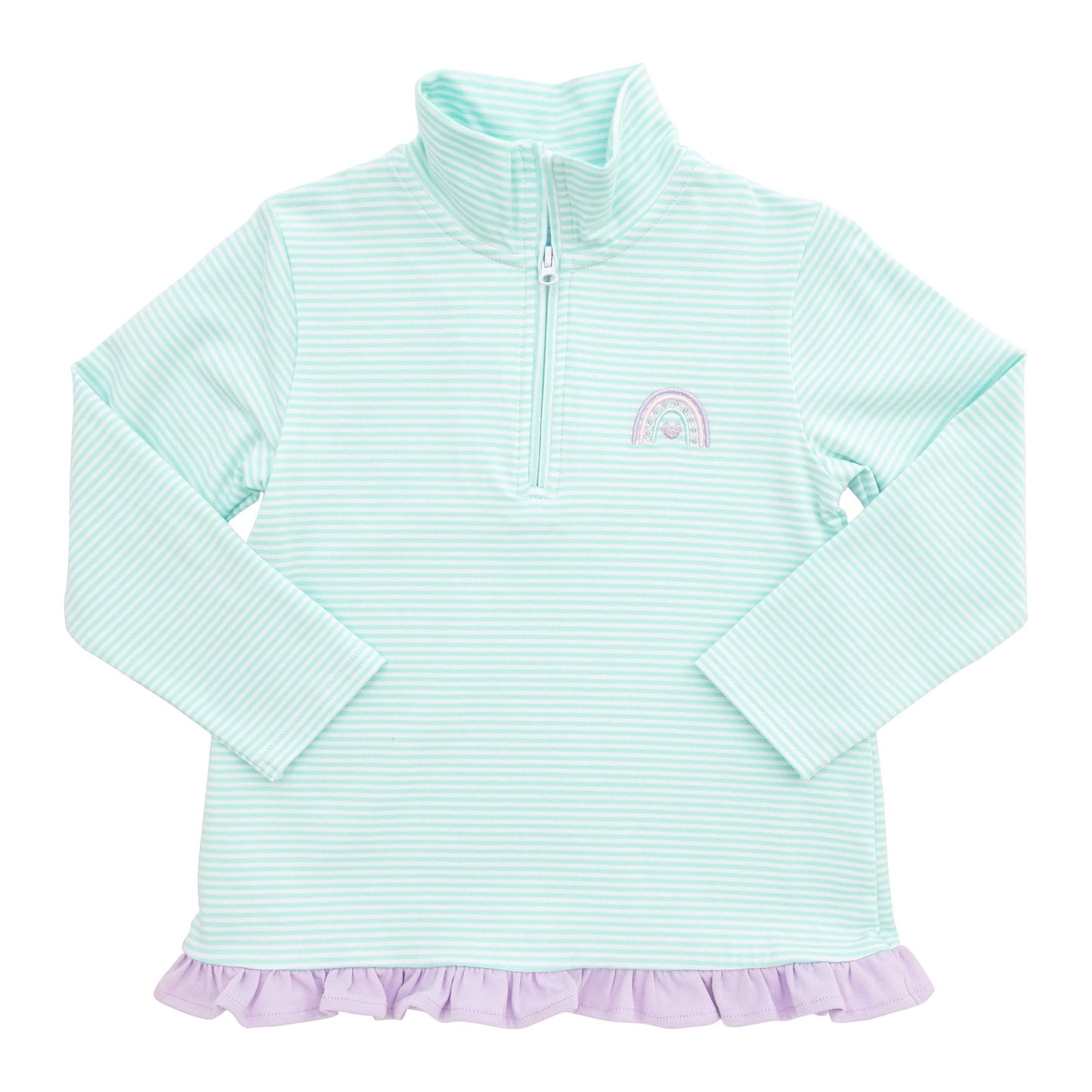 1/4 Zip Ruffle Pullover | Rainbow