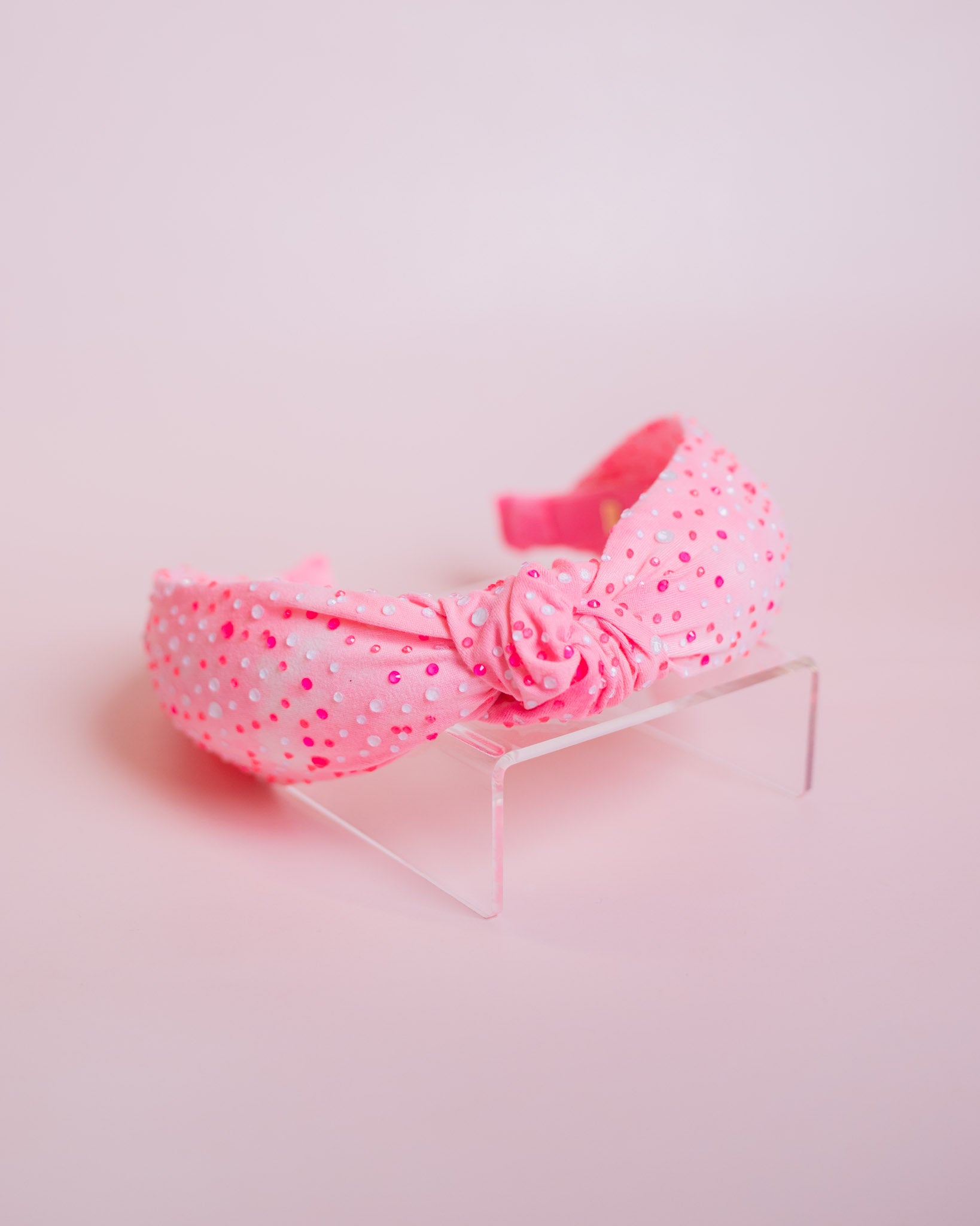 Crystal Ombre Knot Headband | Neon Pink