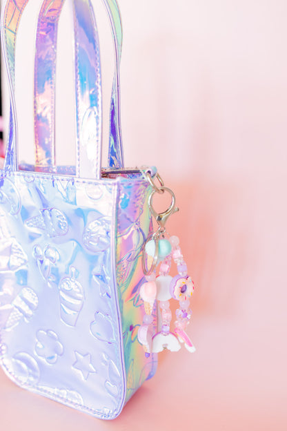 Iridescent Mini Tote with Charm