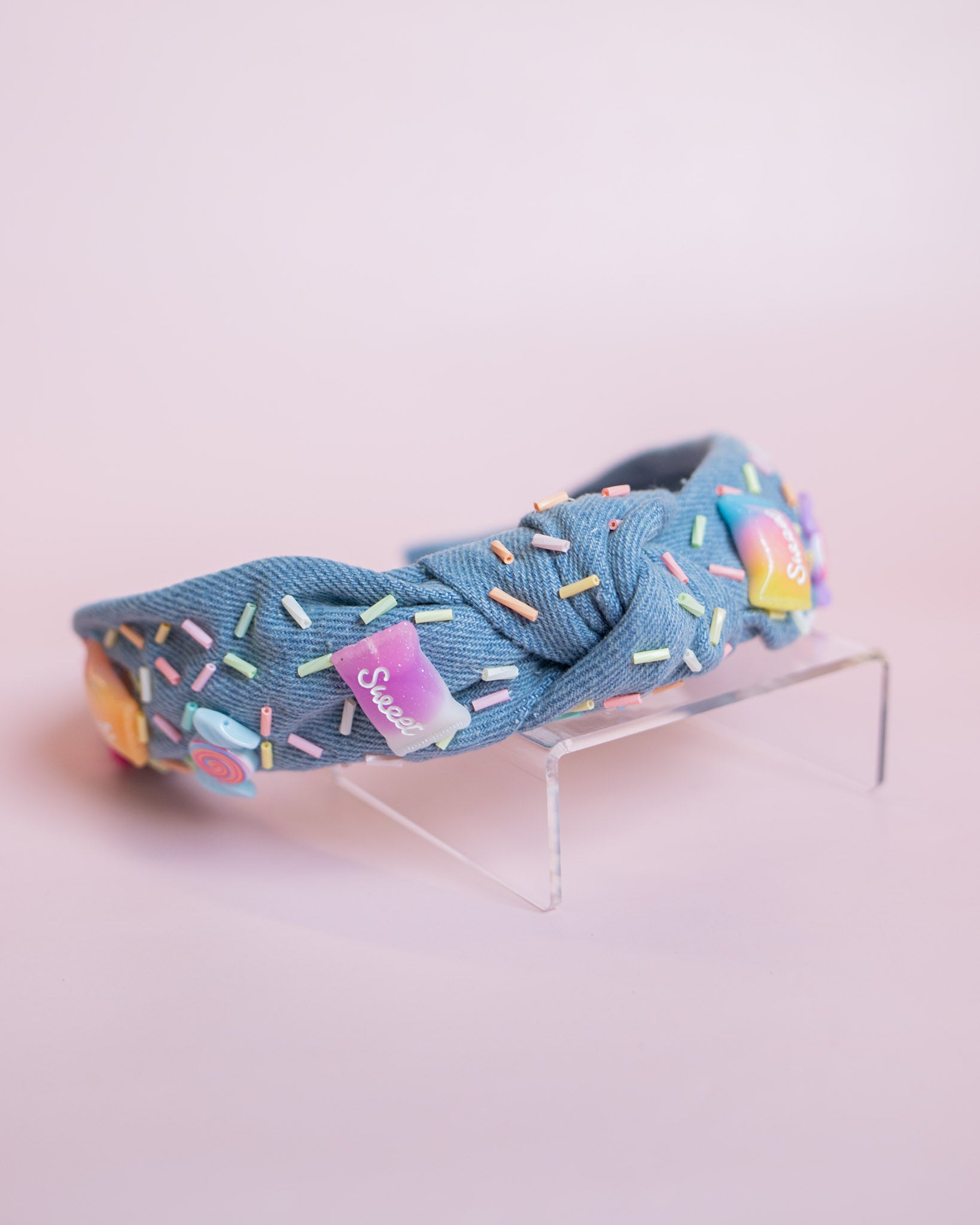 Sweets Sprinkle Knot Headband | Denim