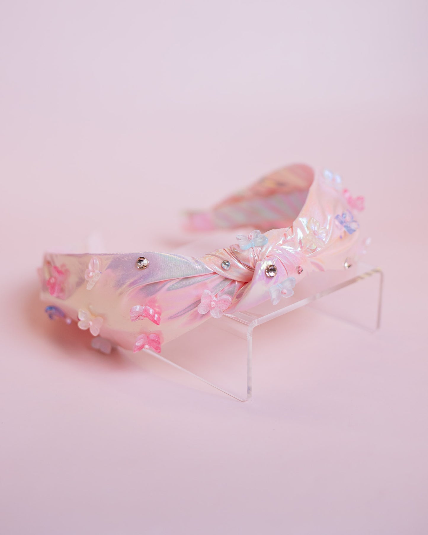 Metallic Butterfly Thin Knot Headband | Pink