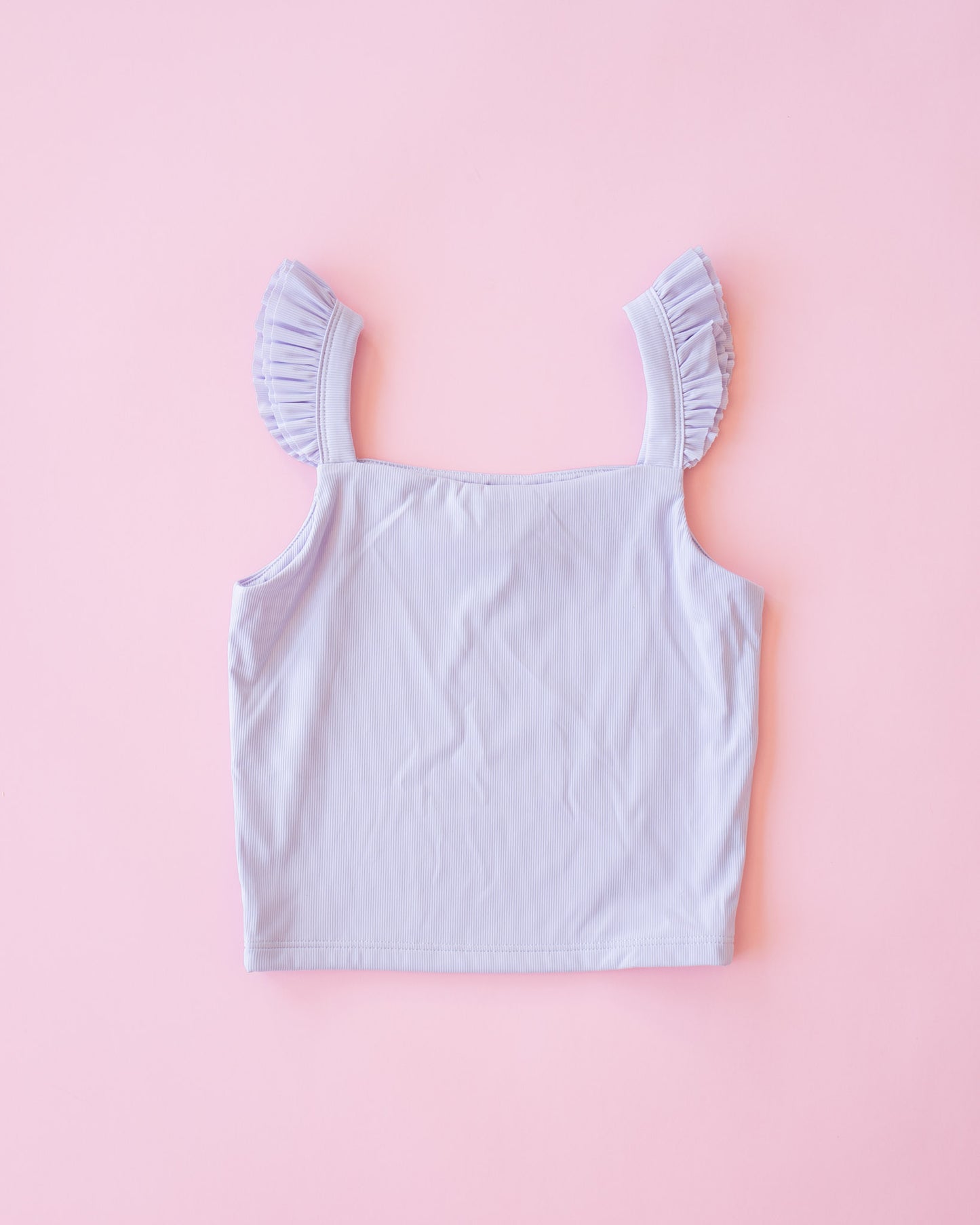 Ruffle Strap Tank Top I Lavender