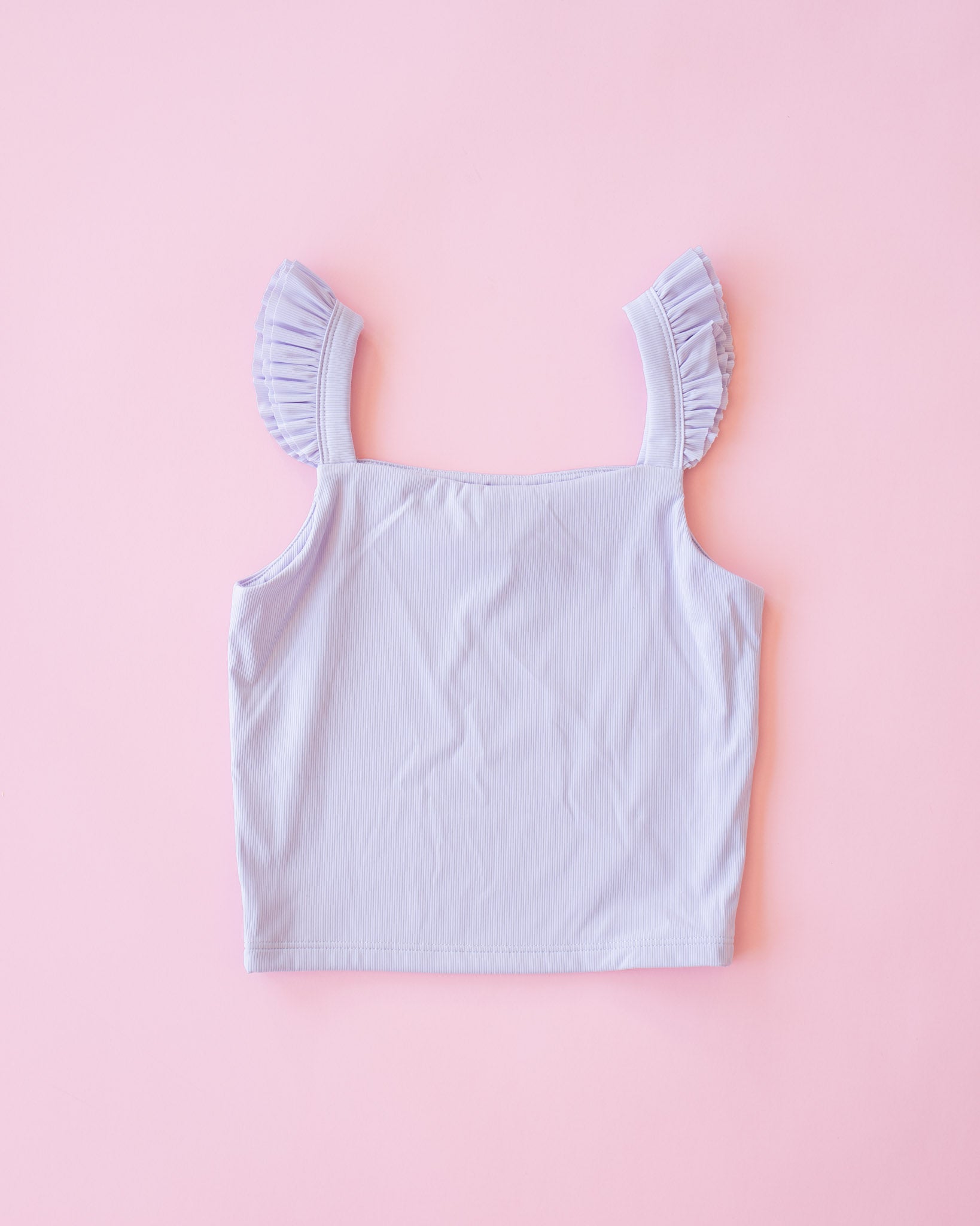 Ruffle Strap Tank Top I Lavender
