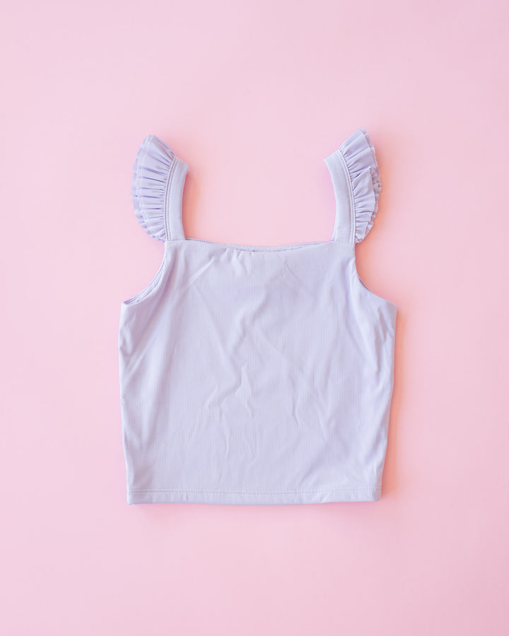 Ruffle Strap Tank Top I Lavender