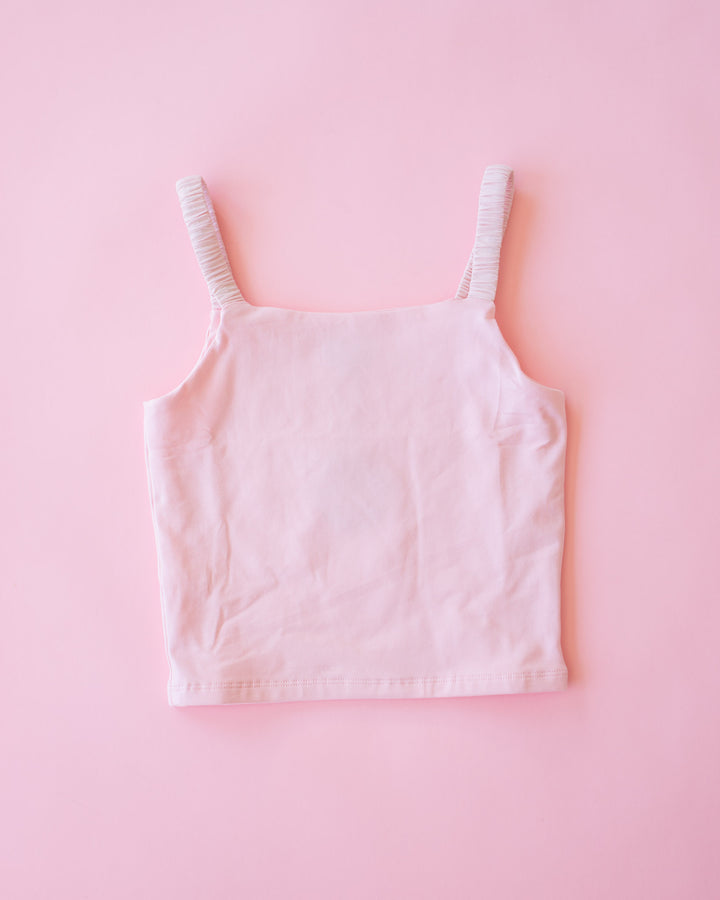Accordion Strap Tank Top I Pink