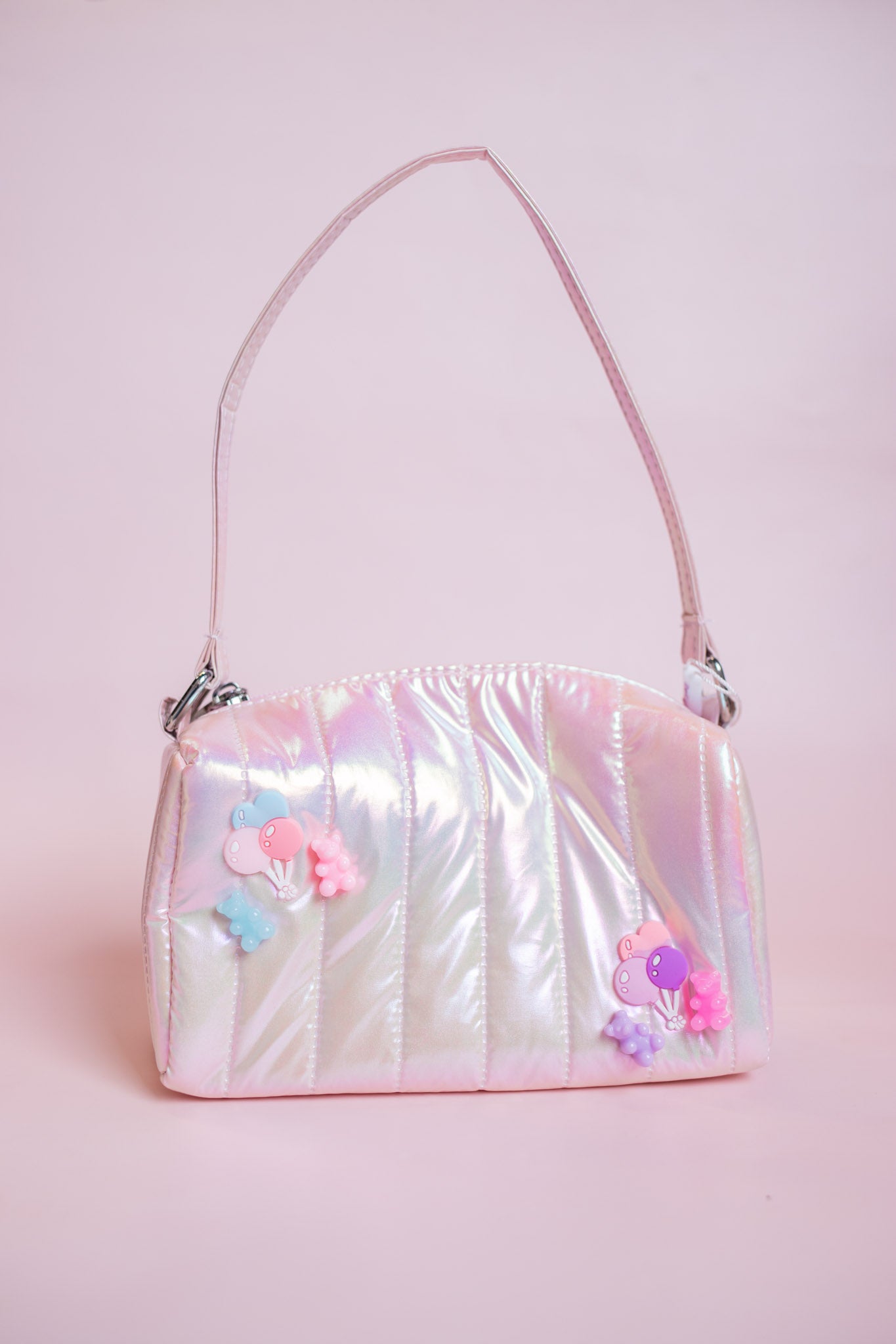 Gummy Bear Charm Iridescent Purse | Pink