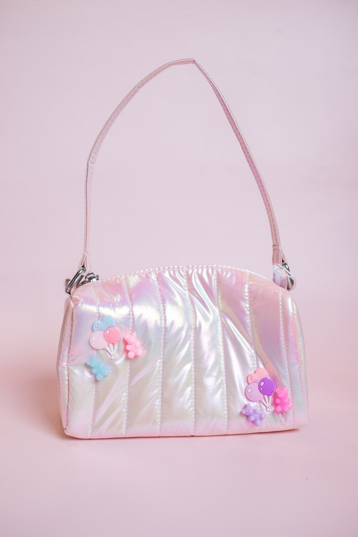 Gummy Bear Charm Iridescent Purse | Pink