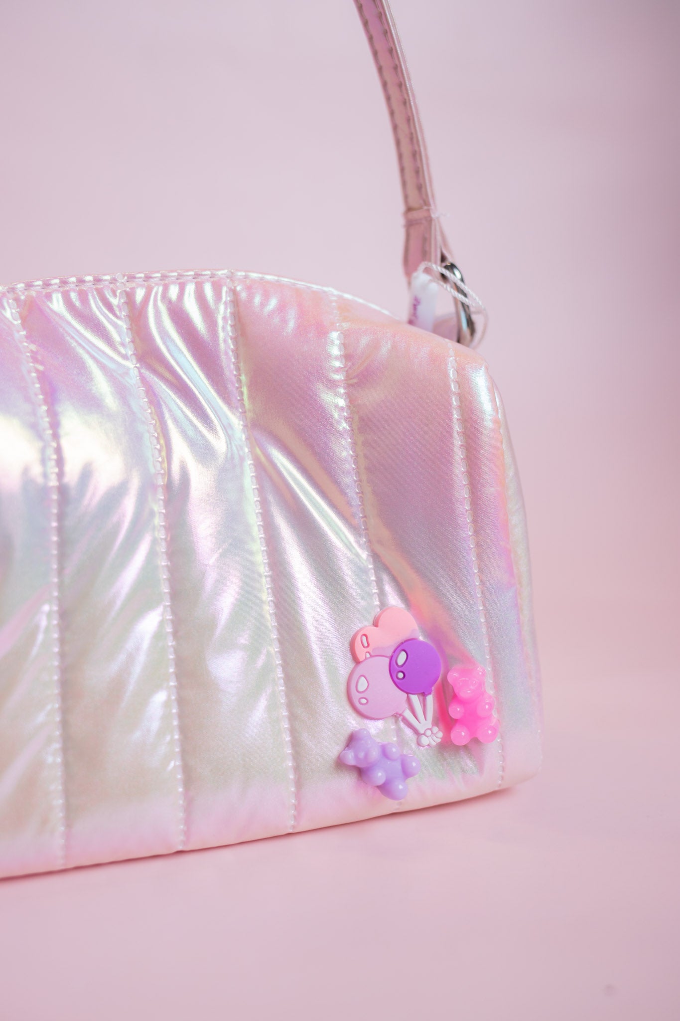 Gummy Bear Charm Iridescent Purse | Pink