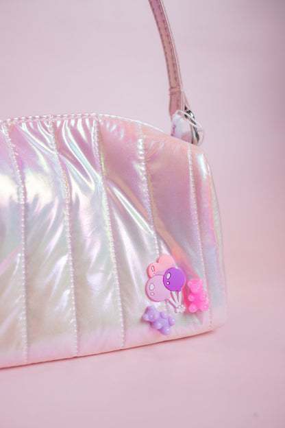 Gummy Bear Charm Iridescent Purse | Pink
