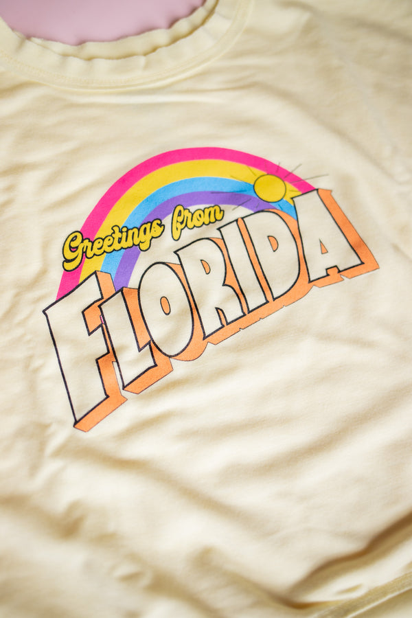 LONG SLEEVE FLORIDA DOLMAN SWEATSHIRT | YELLOW