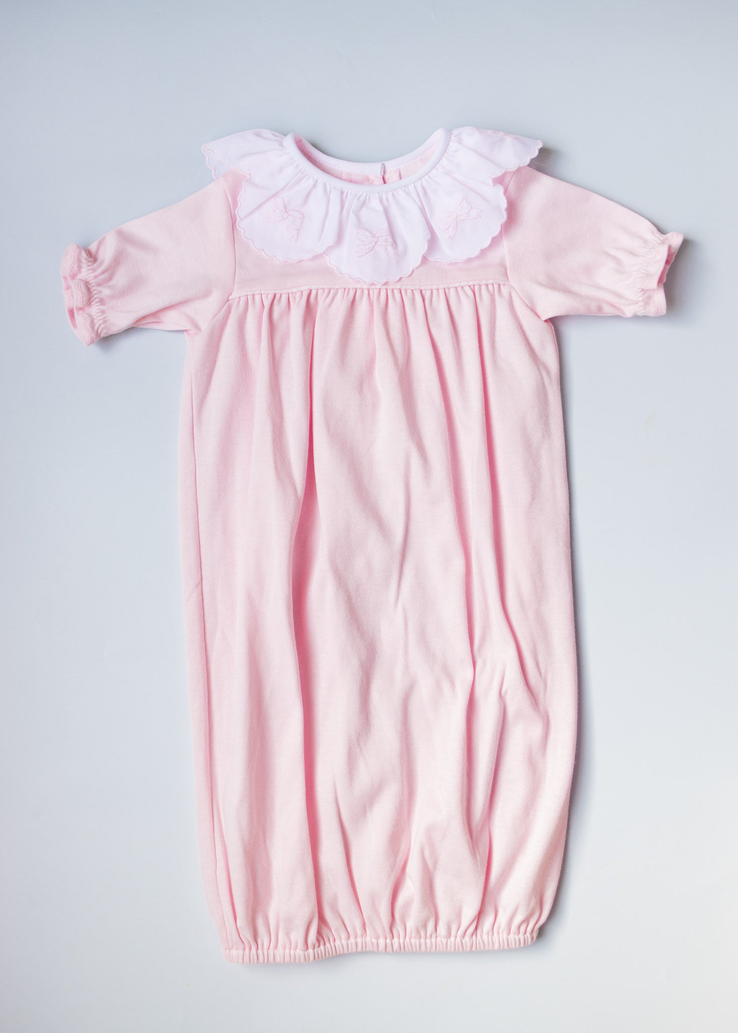 Pink Bow Scallop Collar Gown