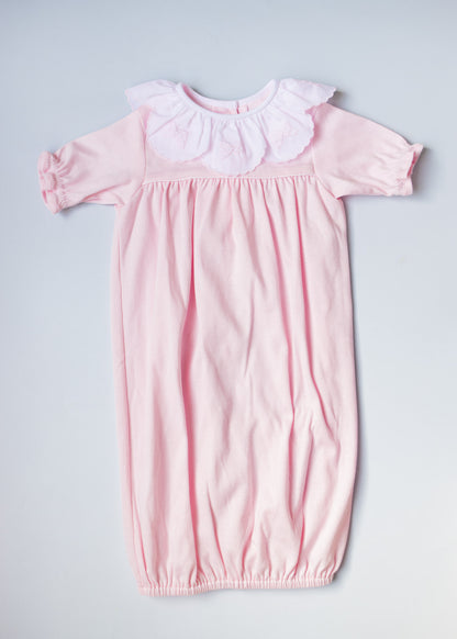 Pink Bow Scallop Collar Gown
