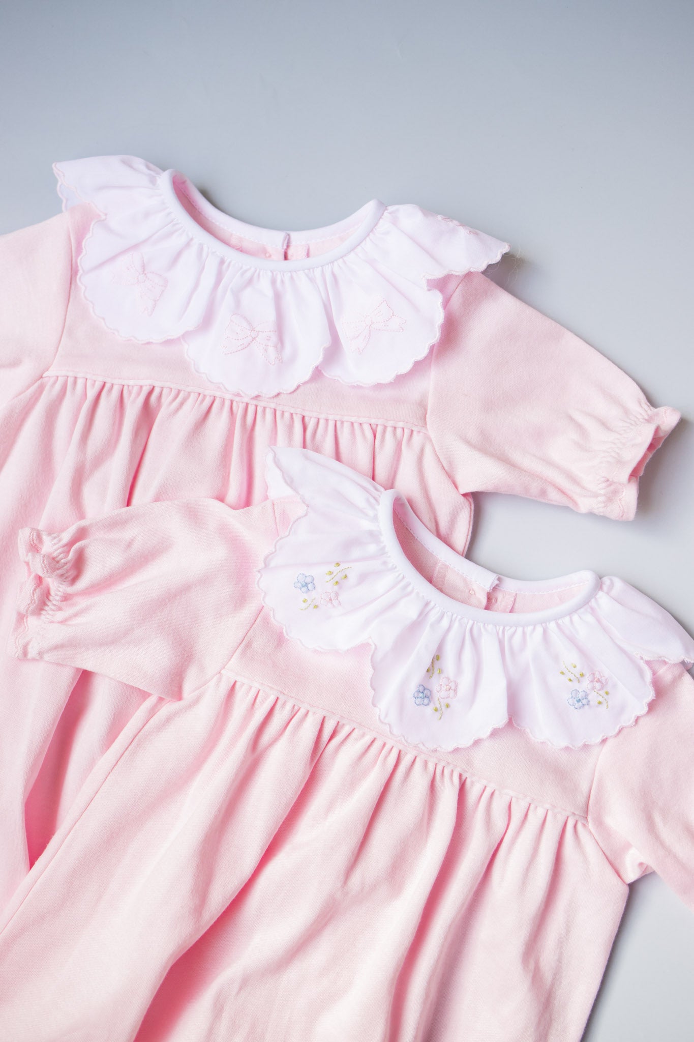 Pink Bow Scallop Collar Gown