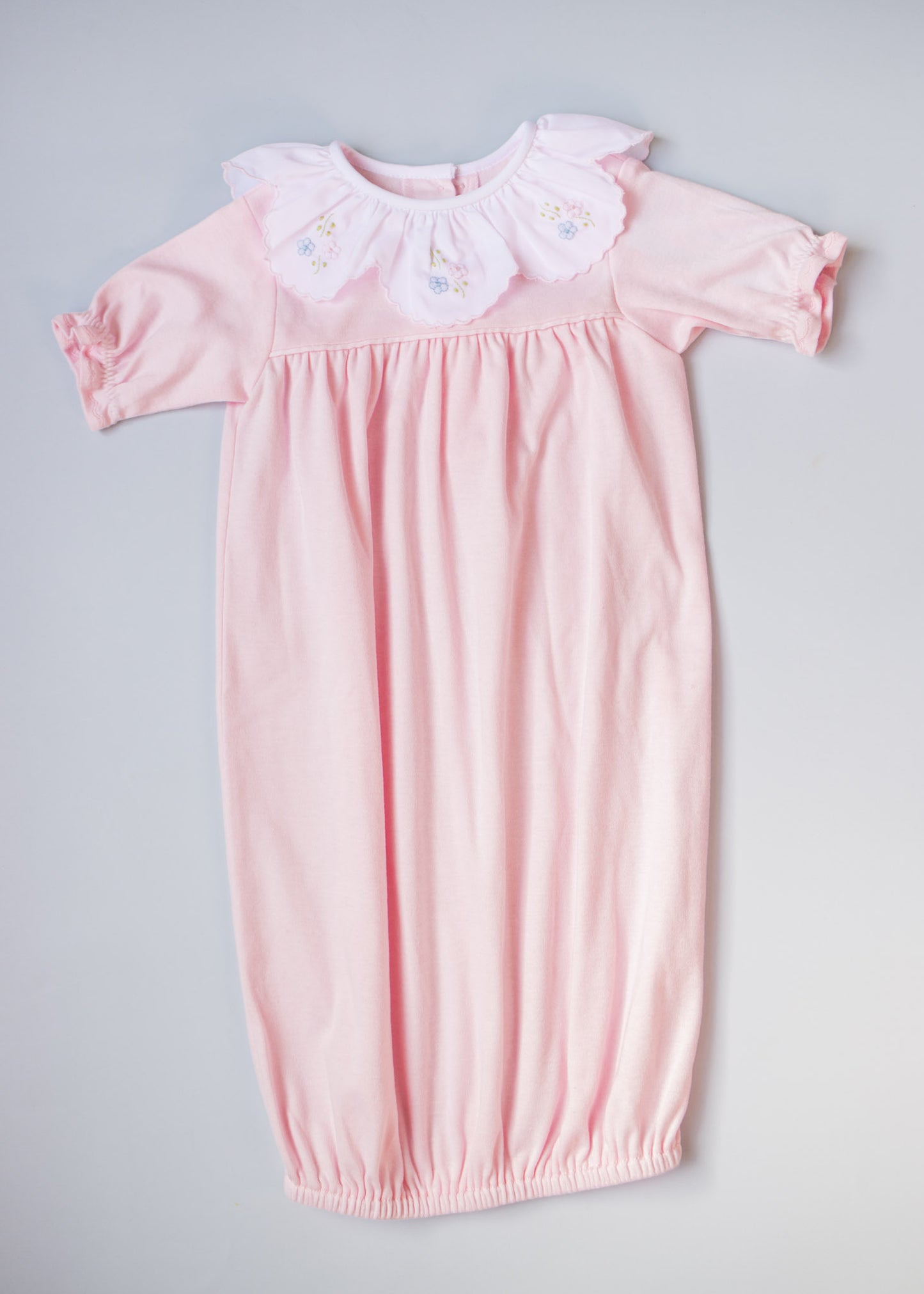 Pink Floral Scallop Collar Gown