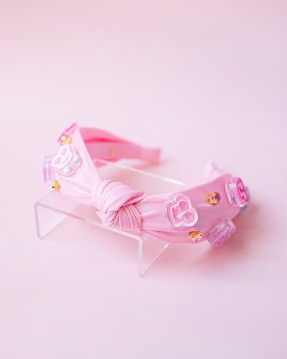 Music Note Charm Knot Headband | Pink