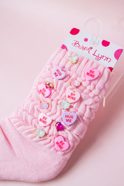 Valentine Charm Scrunch Socks | Pink
