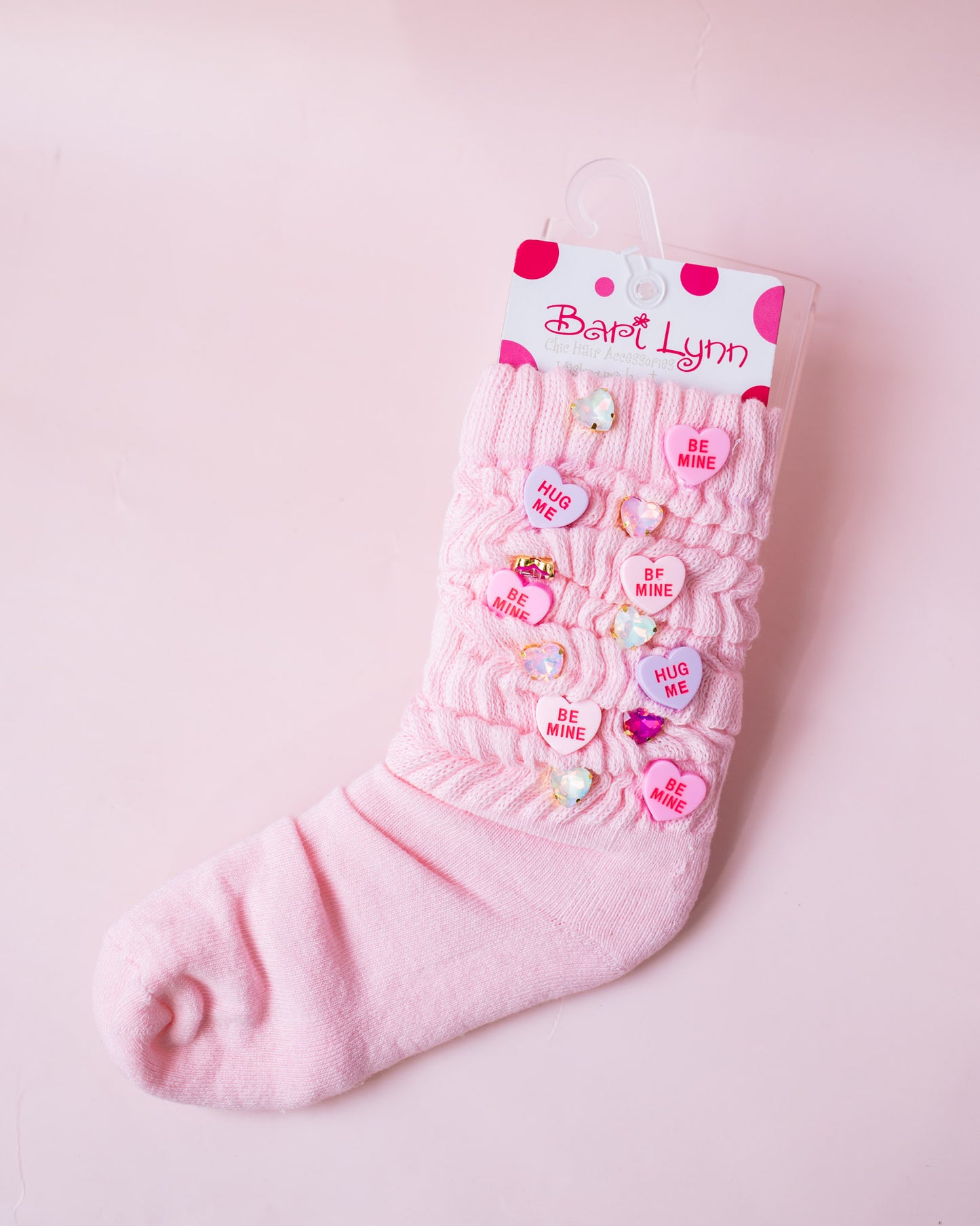 Valentine Charm Scrunch Socks | Pink