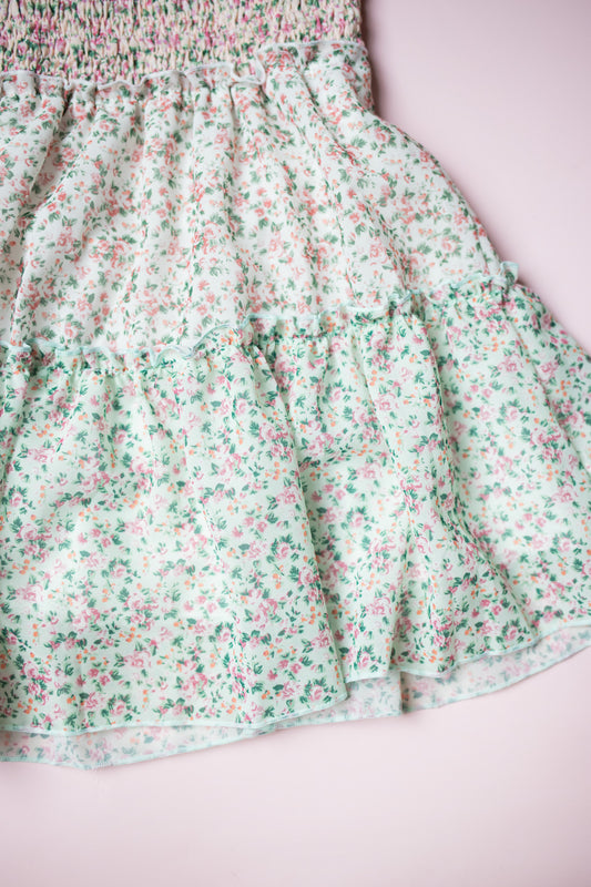 Chiffon Tiered Dress| Multi Micro Floral