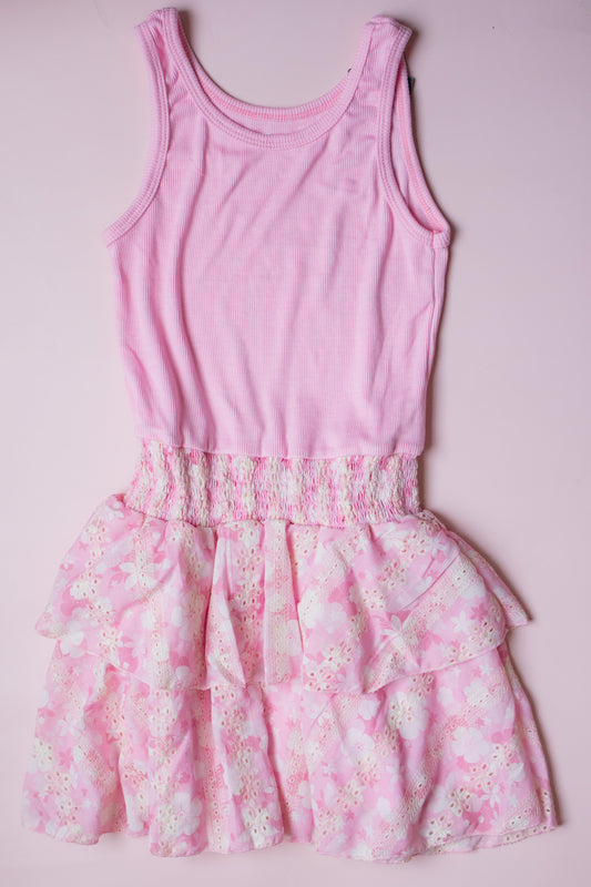 Tiered Tank Dress  | Pink Floral