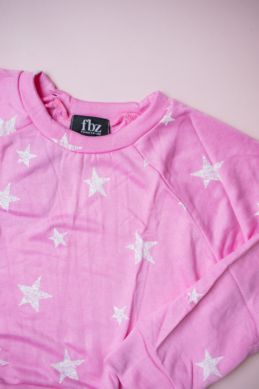 Printed Star Sweatshirt | Pink