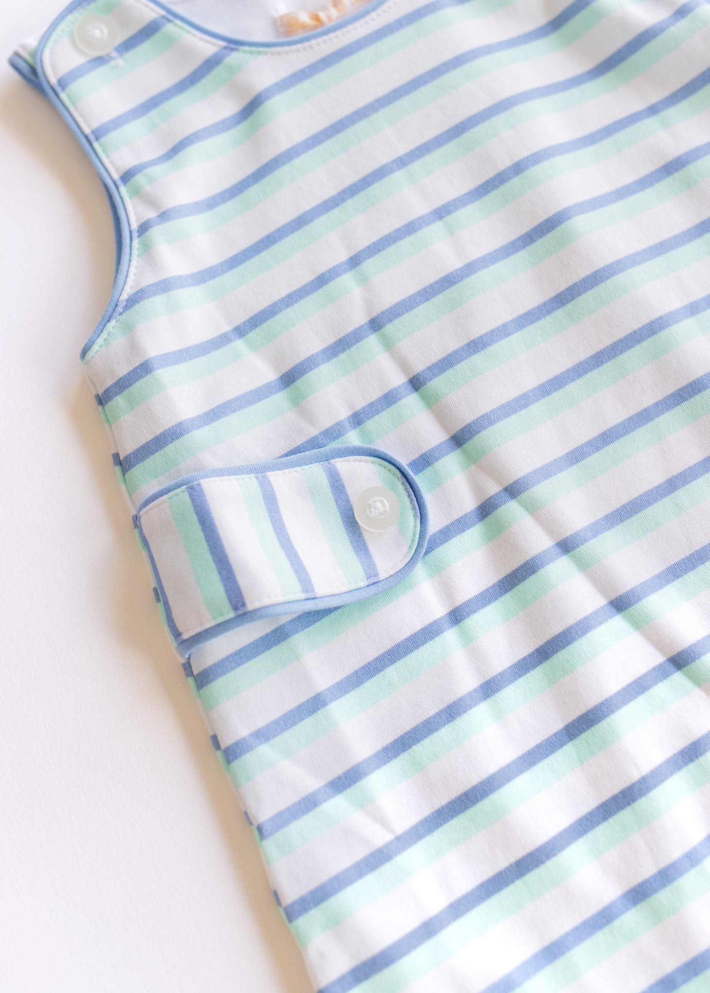 tee time stripes romper w/buttons