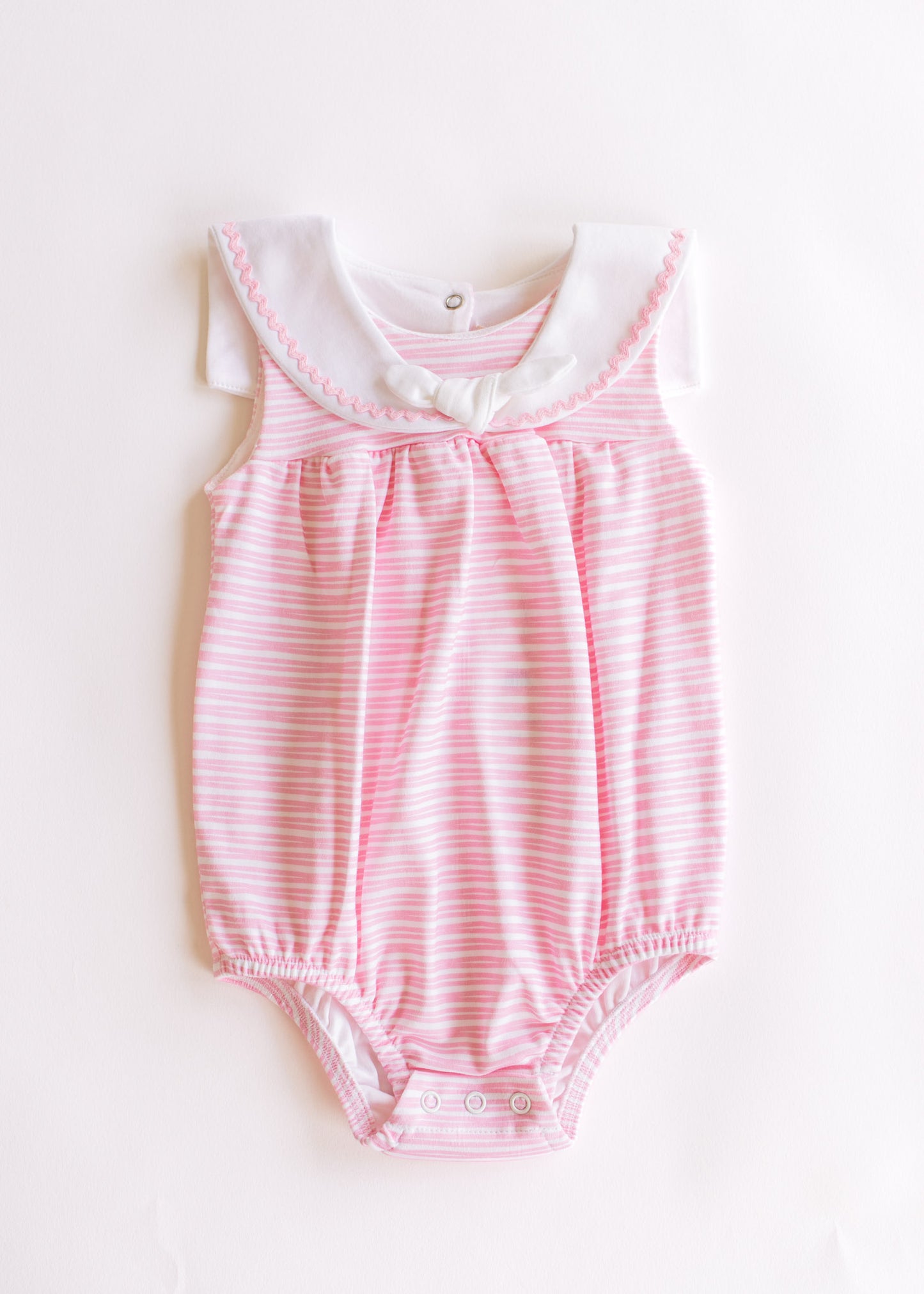 pink breeze stripes bubble w/sailor collar