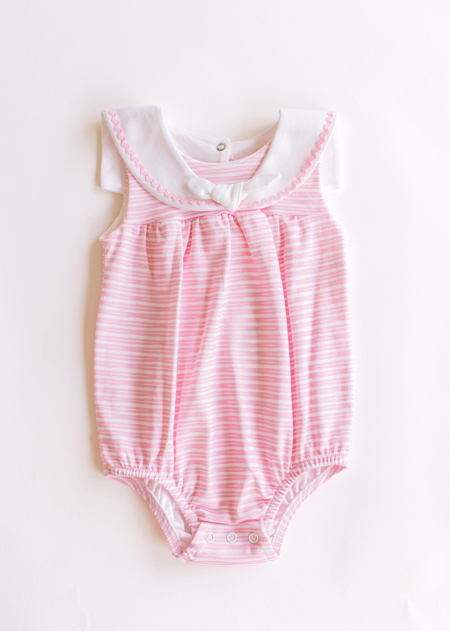 pink breeze stripes bubble w/sailor collar