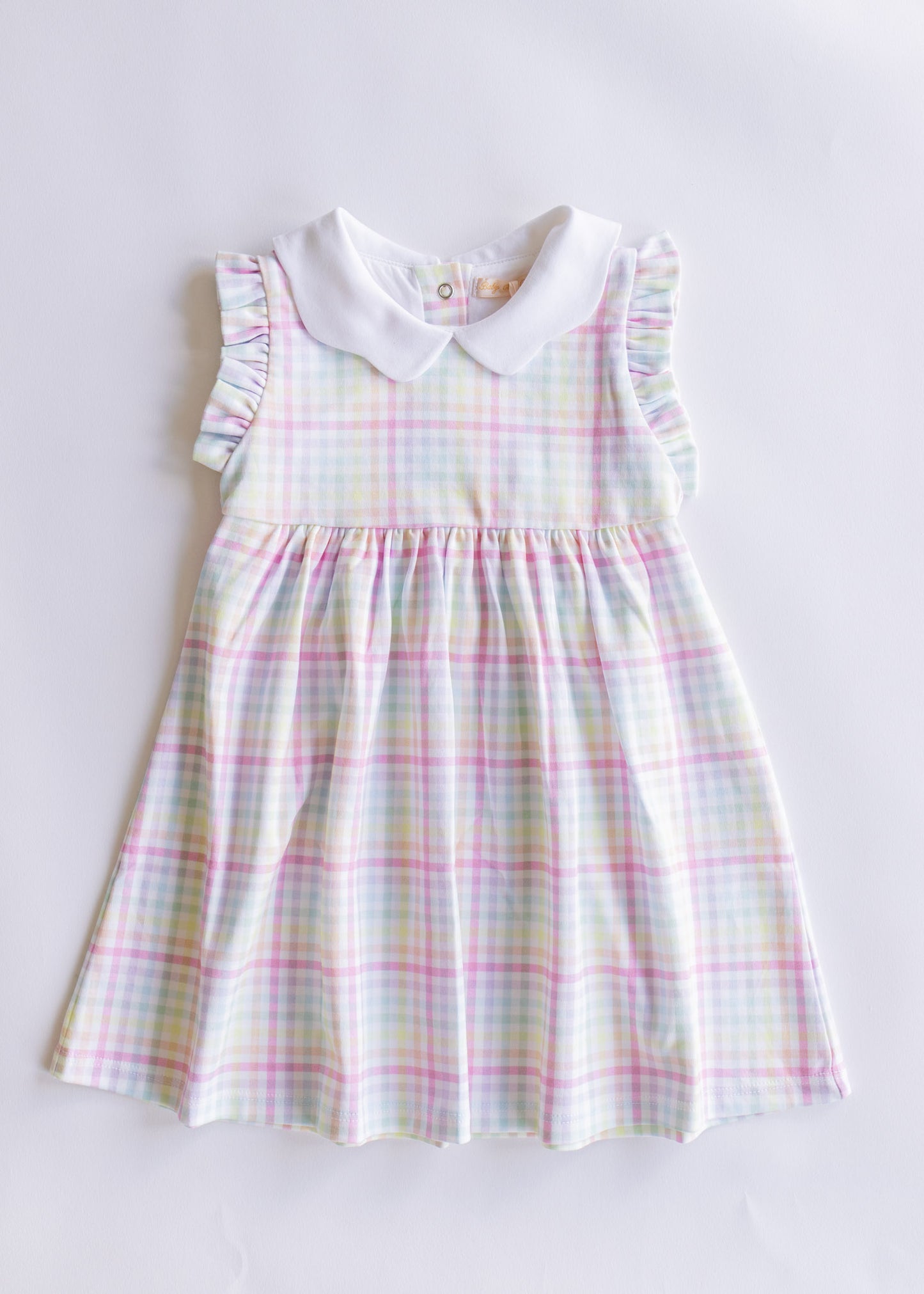 gingham sunshine dress w/scalloped collar