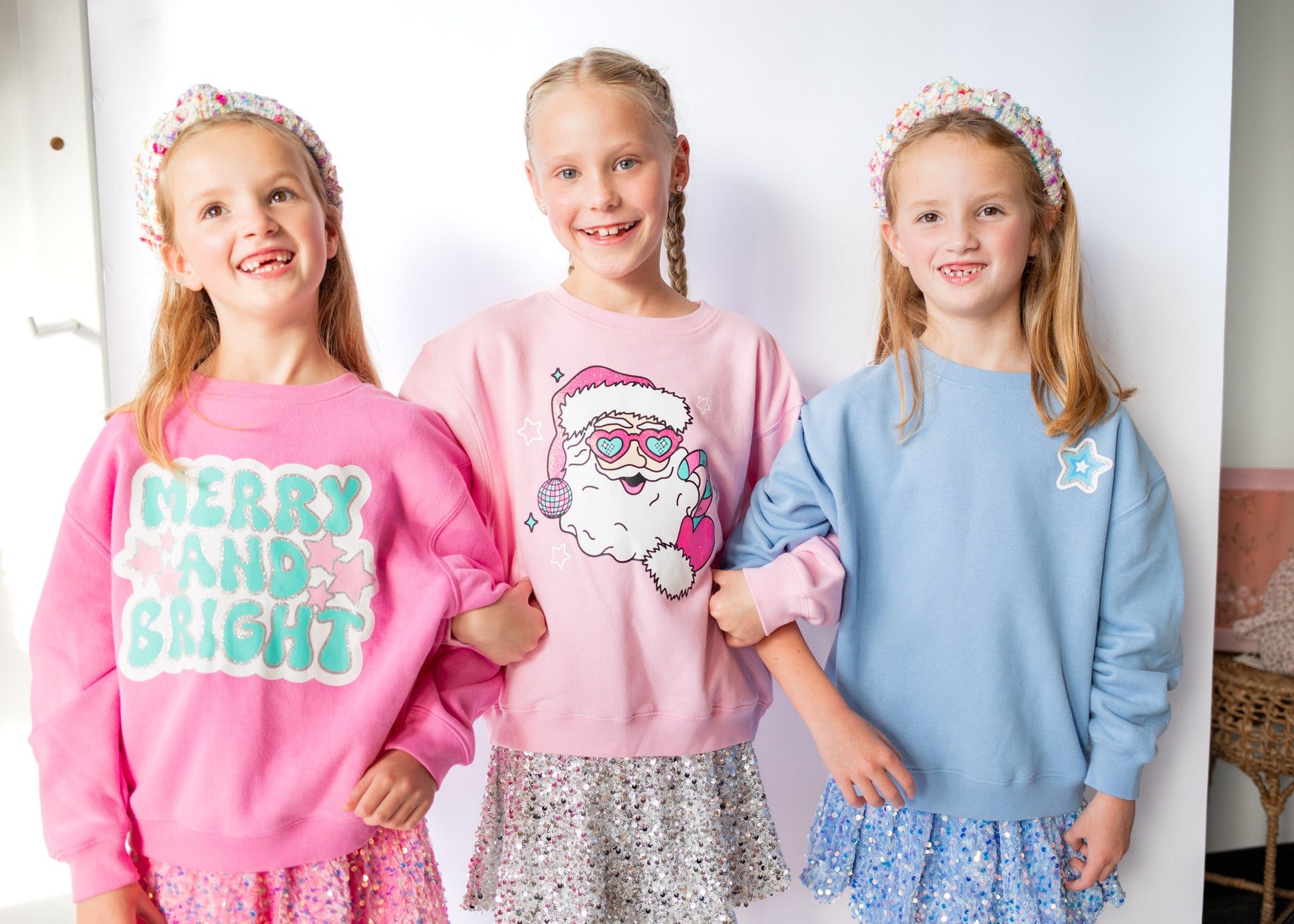 XOXO by Magpies Disco Santa Sweatshirt | Bubble Gum Pink