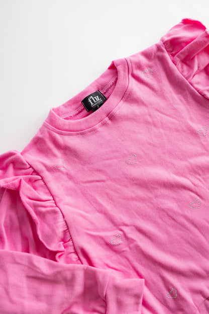 Crystal Heart Sweatshirt | Candy Pink