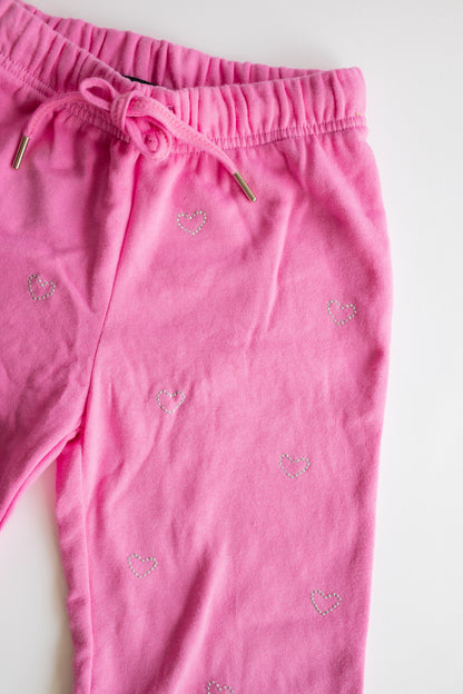 Crystal Heart Sweatpant | Candy Pink