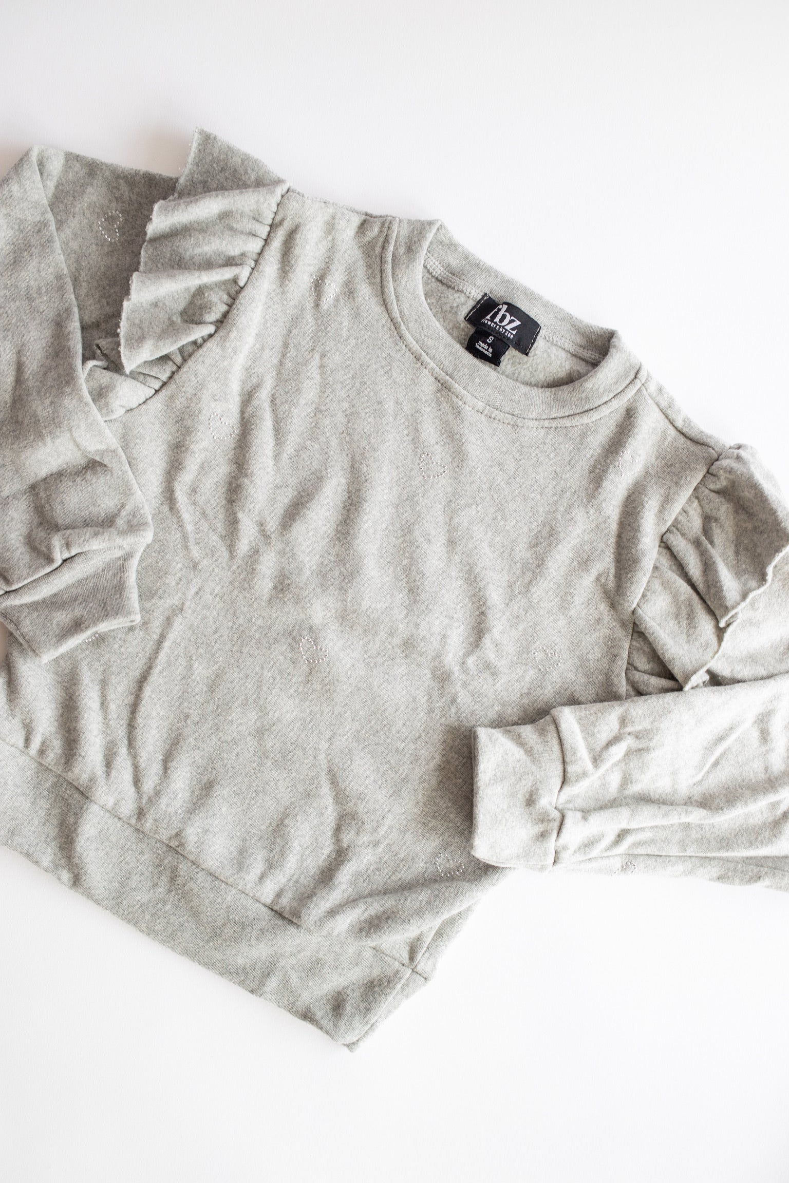 Crystal Heart Sweatshirt | Misty Gray