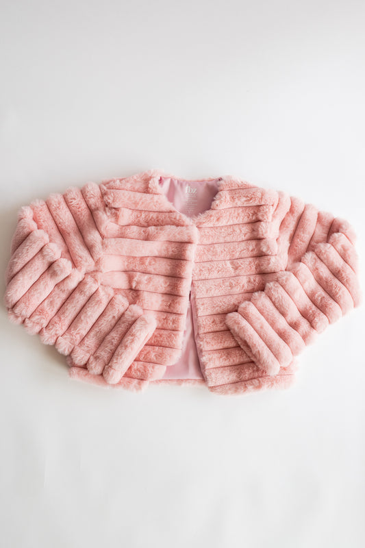 Faux Fur Cardigan | Blush