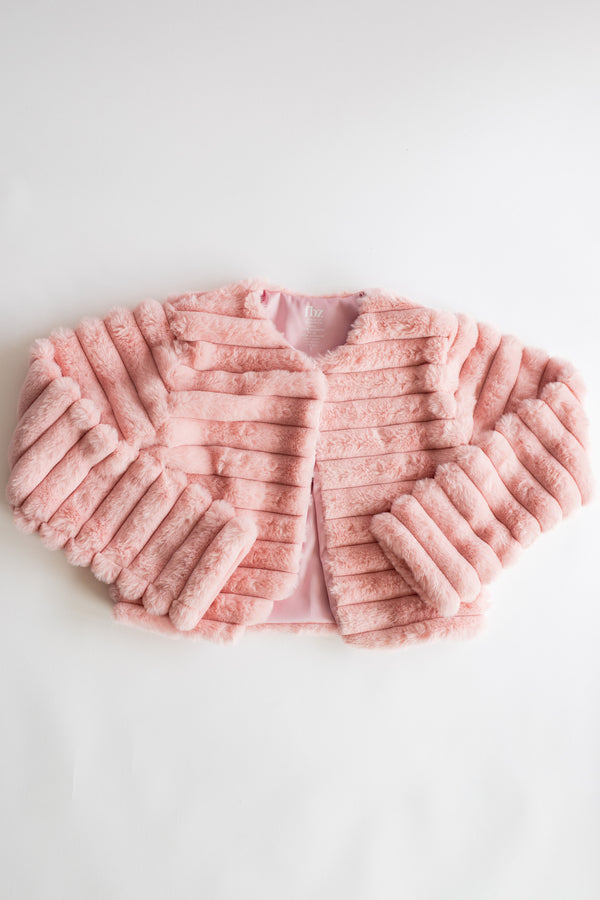 Faux Fur Cardigan | Blush